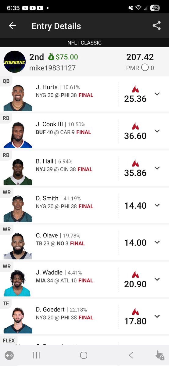 DfsRiddler's tweet photo. @StokasticHOF three tools never let me down! Second place in the dime time today for $75! Thanks for the great content guys. https://t.co/7YNXvniMRp