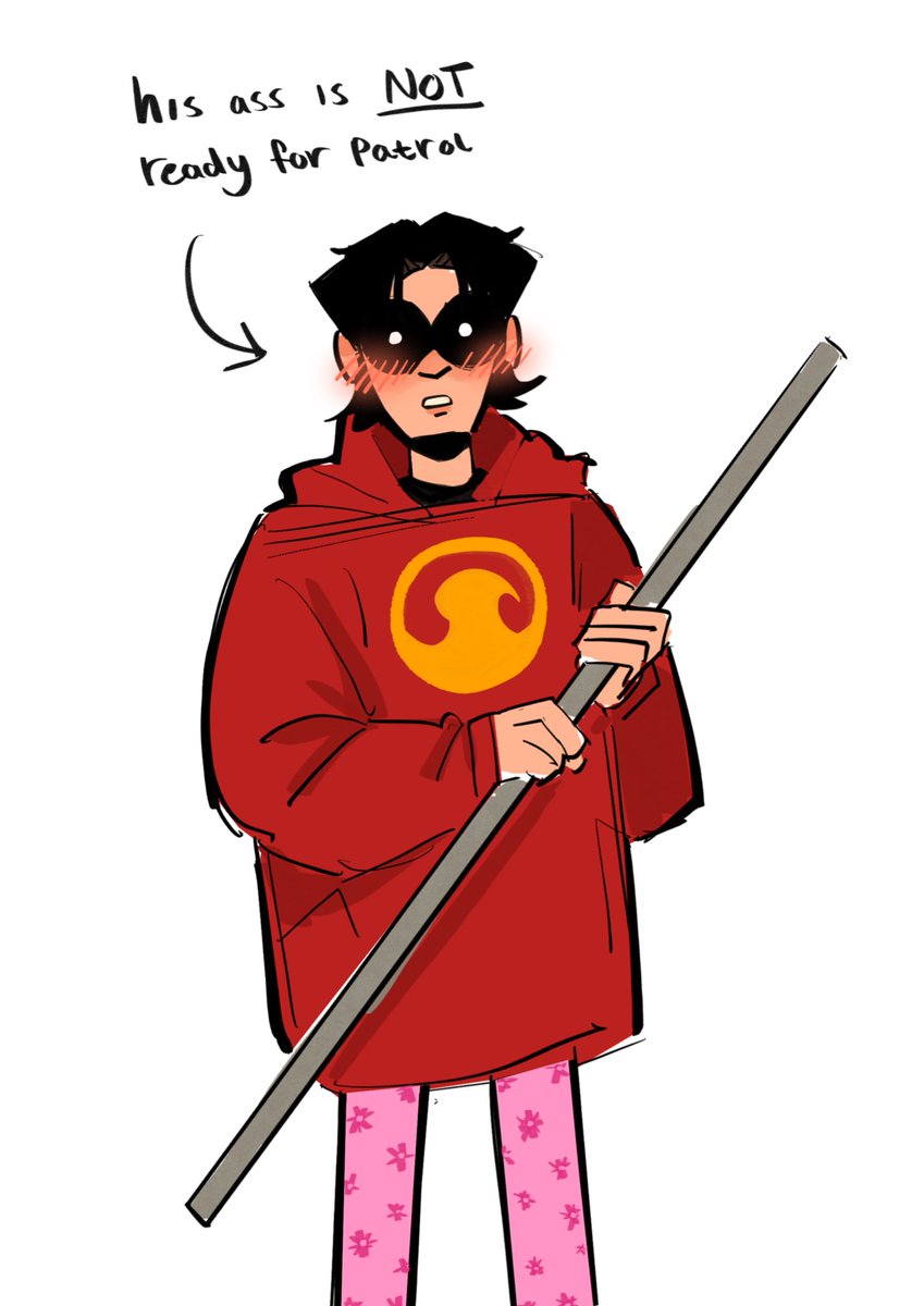 Saltysaurous's tweet photo. Stupid guy forgot he was wearing pjs 
#timdrake #redrobin #dc https://t.co/384N0DcUYS