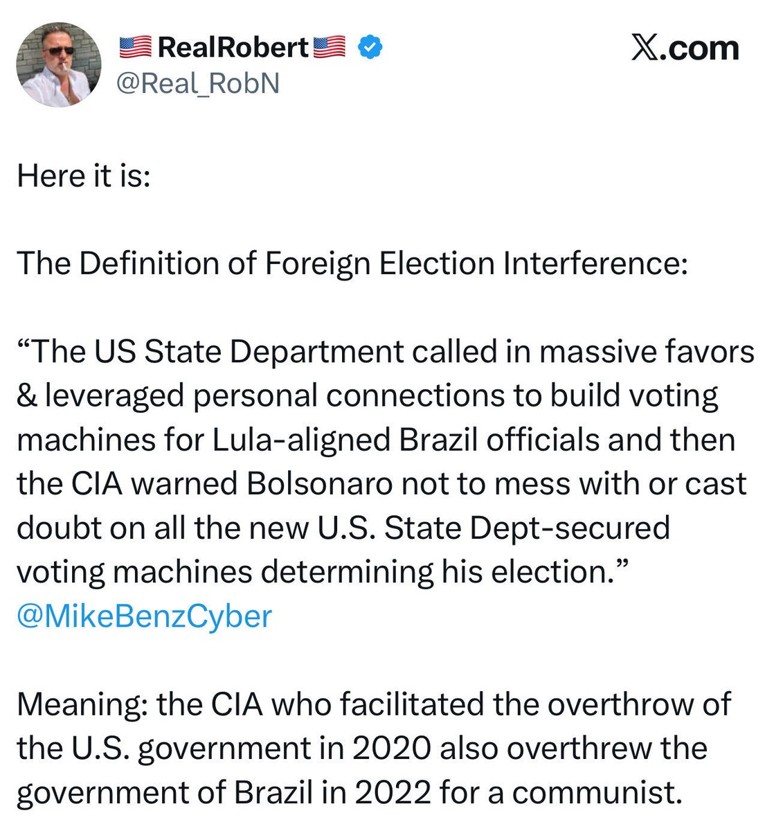 I thought the CIA was supposed to be fighting communism around the world not funding it.
<a href="/Real_RobN/">🇺🇸RealRobert🇺🇸</a> 
<a href="/MikeBenzCyber/">Mike Benz</a> 
<a href="/CIADirector/">CIA Director John Ratcliffe</a> 
<a href="/SecRubio/">Secretary Marco Rubio</a> 
<a href="/realDonaldTrump/">Donald J. Trump</a> 
<a href="/AGPamBondi/">Attorney General Pamela Bondi</a>