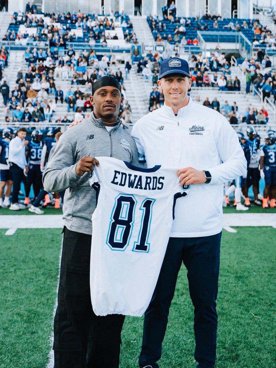 Honored to recognize two All- Americans and Black Bears legends, Earnest Edwards and Gene Benner! Thank you to Earnest, Gene, and all of our Black Bear Brothers who joined us for Homecoming. 1-0! ⚫️🐻⬆️
<a href="/BlackBearsFB/">Maine Football</a>
