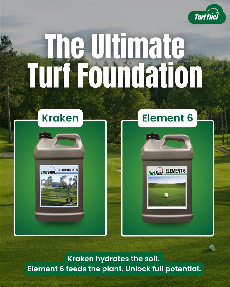 🔥 Hydration + Strength = Unmatched Turf.
The Kraken keeps water where roots need it, while Element 6 powers growth &amp; resilience. Together, they create turf built to win. 🏆