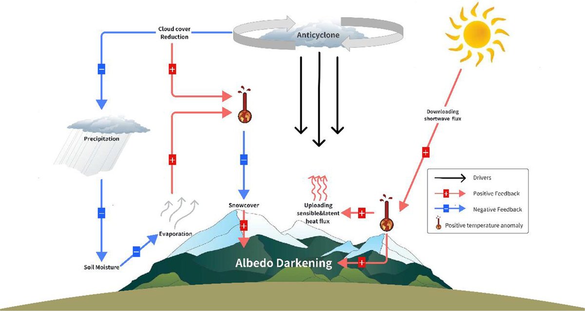 IAP_AOSL's tweet image. #LatestArticles The study examined the interannual relationship between TP summer surface albedo and heatwave frequency from 1950 to 2022 and reveal a robust negative correlation between them: doi.org/10.1016/j.aosl… @KeAiPublishing