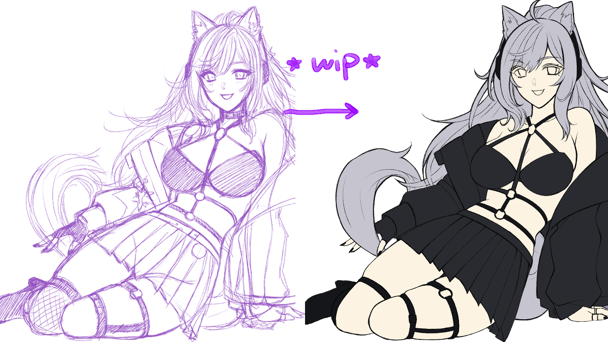 My illustration creation process🎨　#wipart