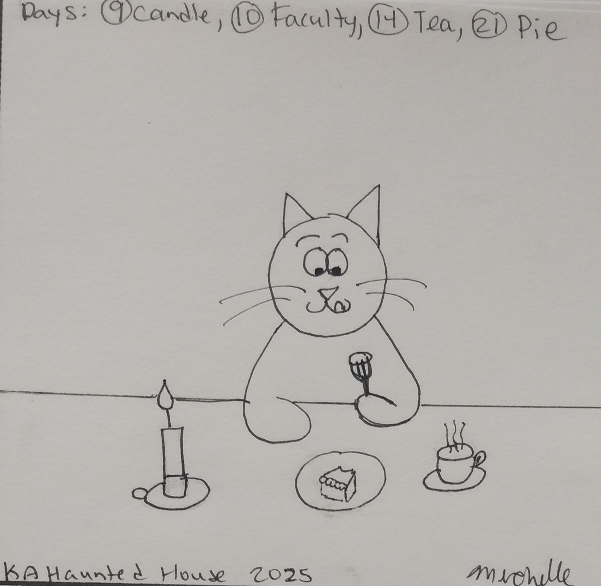 MichelleForNow's tweet image. Loggie eating pie. Pencilvanians hanging out. Hope to eventually color Pencilvanians picture.