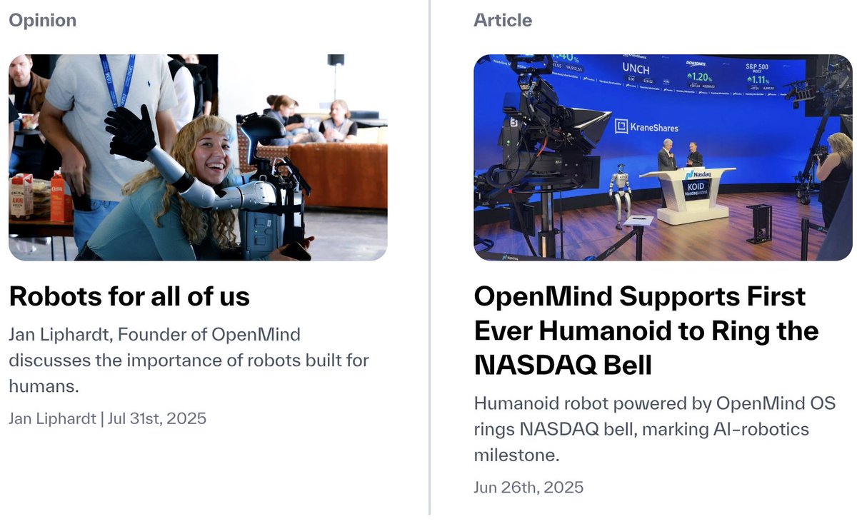 jexybtc's tweet image. A shared operating system enabling robots to sense, plan, and act in coordination is being developed by @openmind_agi  
Their goal is to turn individual machines into a network of intelligent agents that collaborate on complex tasks. 
Recent developments show robots performing…