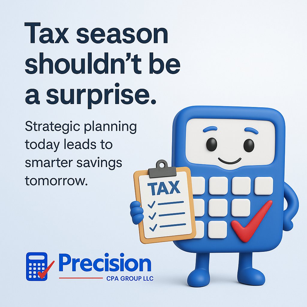 precisioncpag's tweet photo. Tax season shouldn't be a surprise.
Strategic planning today leads to smarter savings tomorrow. https://t.co/oSDhHIA1pY