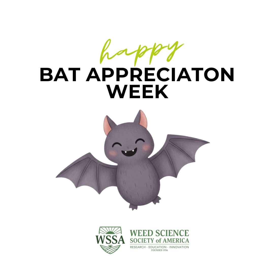 🦇 It’s #BatAppreciationWeek — and these nocturnal pollinators deserve the spotlight! 

Let’s celebrate our flying pollinator allies this week — they’re vital partners in our shared mission of sustainable #agriculture!

#WSSA #weedscience #cropproduction #foodsupply