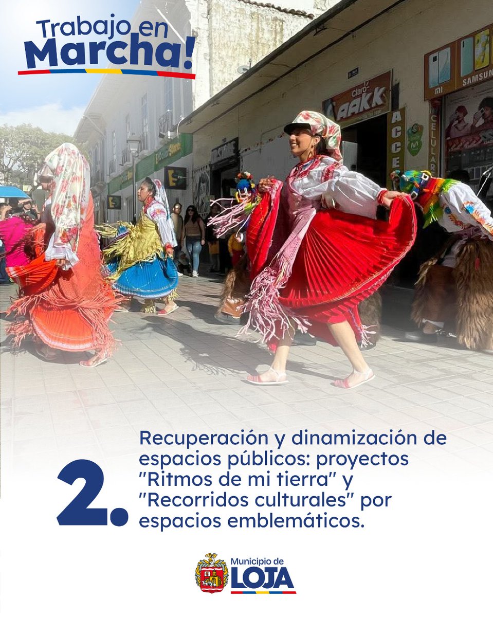 MunicipioDeLoja's tweet photo. A través de la Dirección de Cultura promovemos el arte como motor de inclusión, identidad y desarrollo, fortaleciendo el talento local, recuperando espacios públicos y preservando nuestro patrimonio cultural.

#TrabajoEnMarchaPorLoja
#MunicipioDeLoja https://t.co/uKYS2eRi02