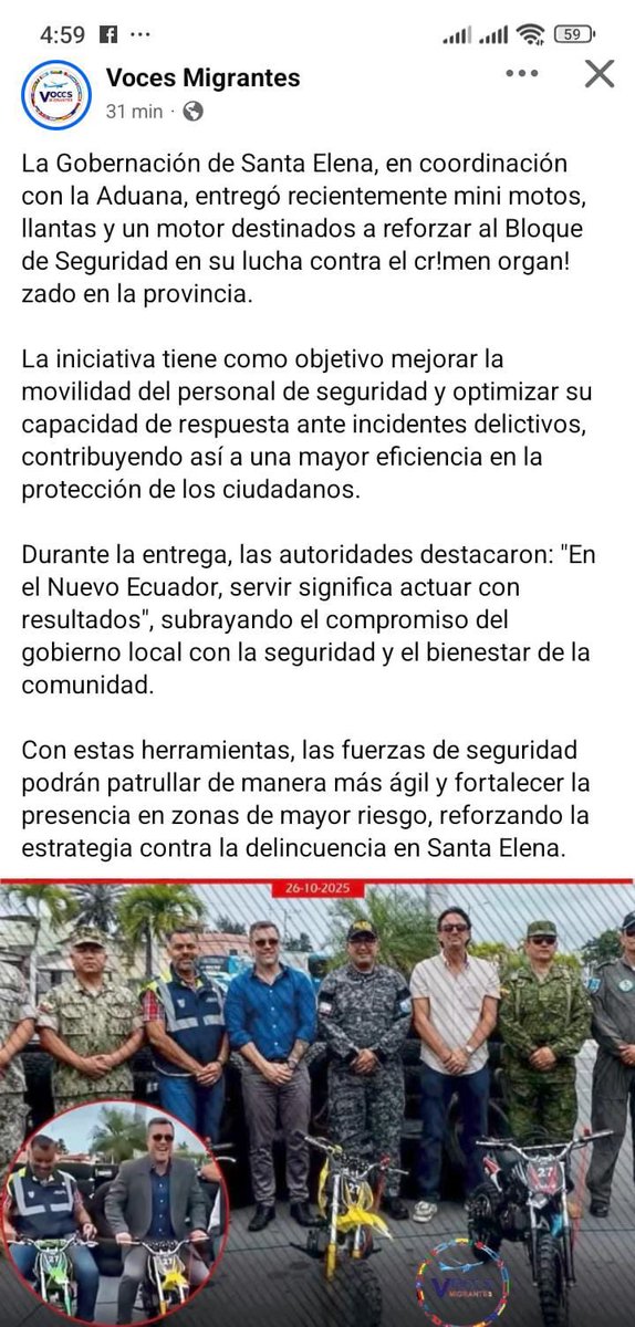 Rafael Correa (@mashirafael) on Twitter photo ¡Qué burla para Santa Elena!
¿Acaso los policías y militares son del tamaño de Carlos Vera para que usen MINIMOTOS?
Ya no sean RIDÍCULOS y dejen de jugar con la sangre del pueblo  ecuatoriano.
#NosGobiernanDelincuentes ¡Qué burla para Santa Elena!
¿Acaso los policías y militares son del tamaño de Carlos Vera para que usen MINIMOTOS?
Ya no sean RIDÍCULOS y dejen de jugar con la sangre del pueblo  ecuatoriano.
#NosGobiernanDelincuentes