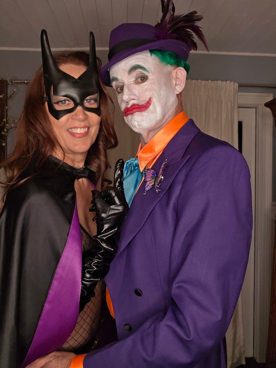 The Joker had fun trying to outwit Batgirl last night. #Halloween #Batgirl #Joker #Batman