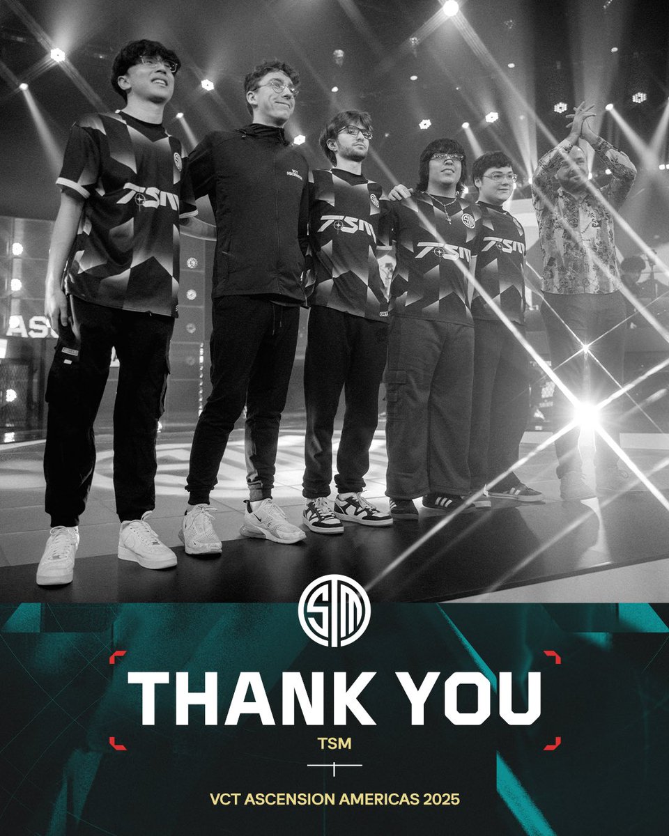 What a journey! 🤍

<a href="/TSM/">TSM</a>, you gave it your all and left everything on the stage.

Thank you for an unforgettable run at #VCTAscension