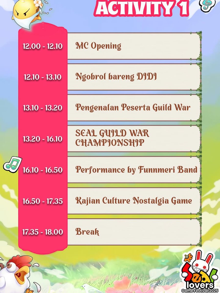 event_Jog's tweet image. 💥 Jogja bakal geger!
#SealLovers2025 siap kasih lo full day of game, cosplay, idol &amp;amp; DJ party 🎮🎭🎧
📍 Sleman City Hall
📅 27 Okt 2025
🎟️ FREE ENTRY!
Datang bareng squad lo — jangan sampe cuma liat dari timeline 😎🔥

#JogjaEvent #FYP #GamersIndonesia