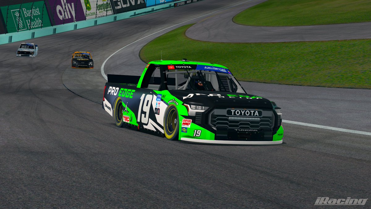 ProEdgeRacing1's tweet image. Let&apos;s get it! The @juicyspydr Truck series heads to Homestead for 90 laps to kick off the playoffs in the @EliteRacing_ League!