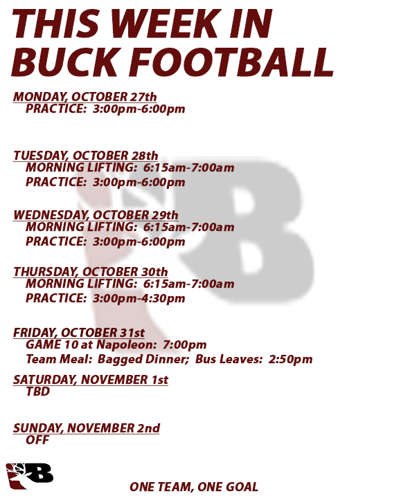 This Week in Buchanan Football. Go Bucks!