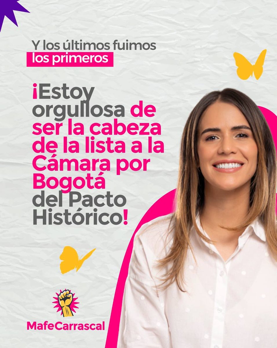 MafeCarrascal's tweet image. ¡Lo logramos! ¡Somos la cabeza de la lista! 

Gracias, gracias, gracias. 

Gracias a los más de 60 mil bogotanos y bogotanas que hoy confían en mi. 

Sigamos trabajando juntos y juntas que este logro es nuestro, de la clase trabajadora, de las mujeres y de la gente que cree en la…