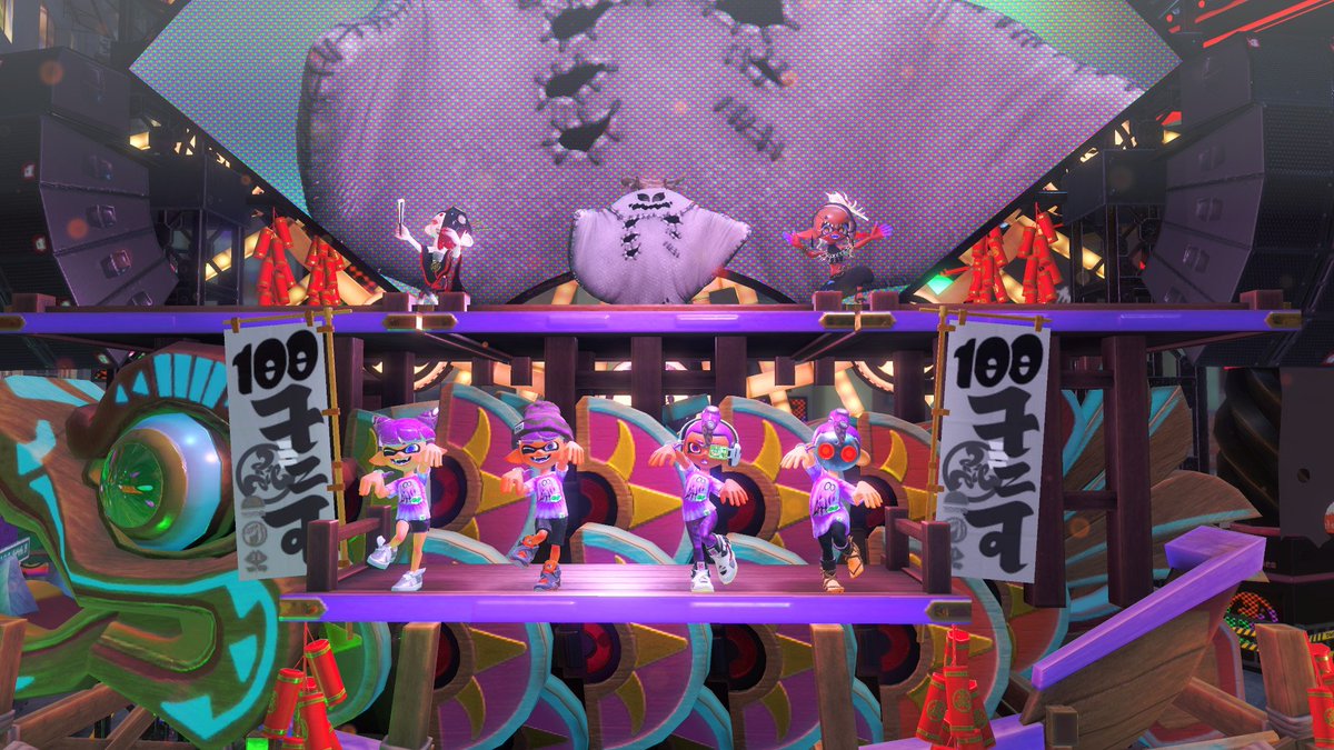 SplatMic's tweet image. Only played a bit of the fest but won a 100x immediately with @sky_berry3. Stream was really fun that day and had great matches and laughs with him and Jackogien sub to them on YT and follow them on Bsky.