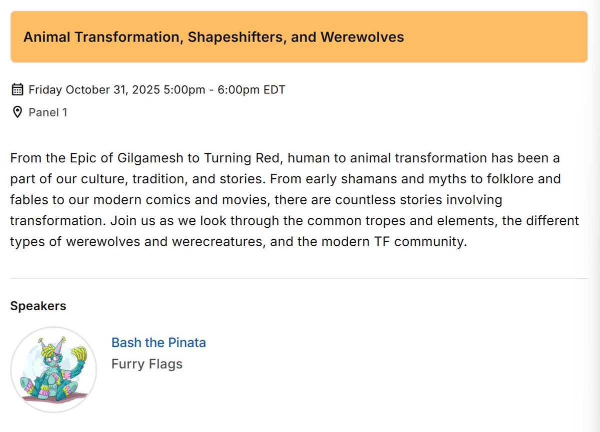 TransformARTive's tweet image. I am hosting two panels at @FurpocalypseInc with Animal Transformation on Friday at 5PM and Con History on Sat at 8:30PM.  I am also at Table A9 in the Dealers Den. I still don&apos;t have shirts due to customs but will have my flags, lanyards, and other stuff.