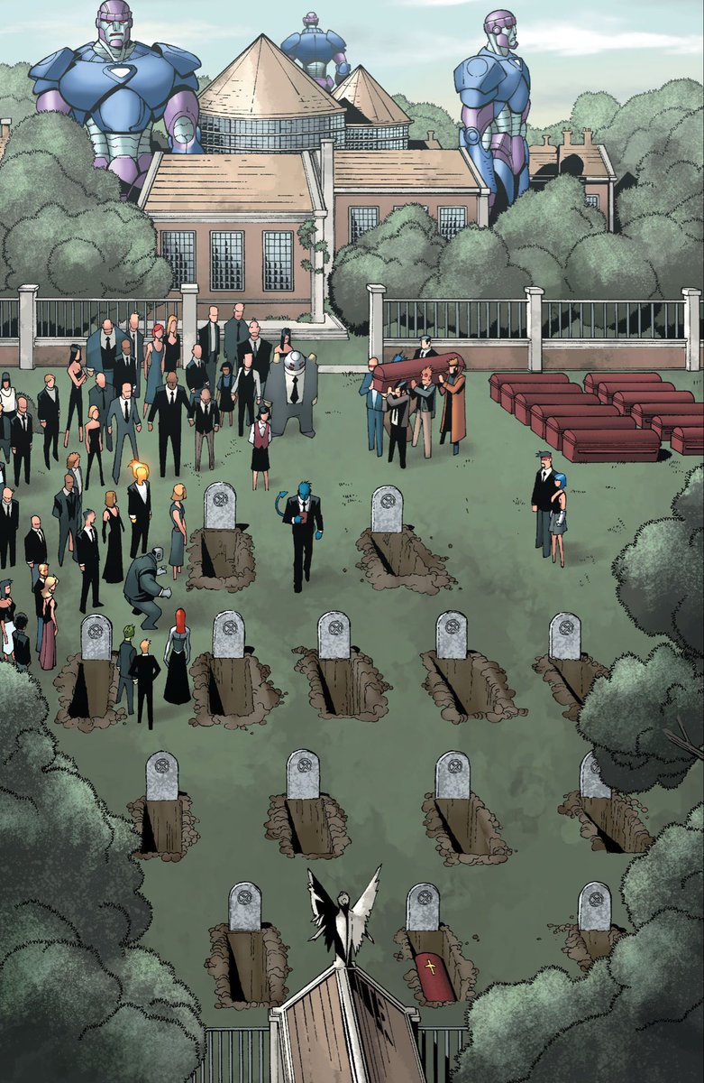 newmedicine7's tweet image. A graveyard of dead children at the Xavier Institute post-decimation 😔