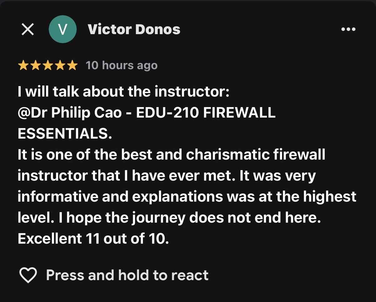 DrPhilipCao's tweet image. Start the new week with lots of great reviews from my students of the training courses for Europe and Australia market from the last 2 weeks.

#DrPhilipCao #DrPC #GlobalCyberEducator