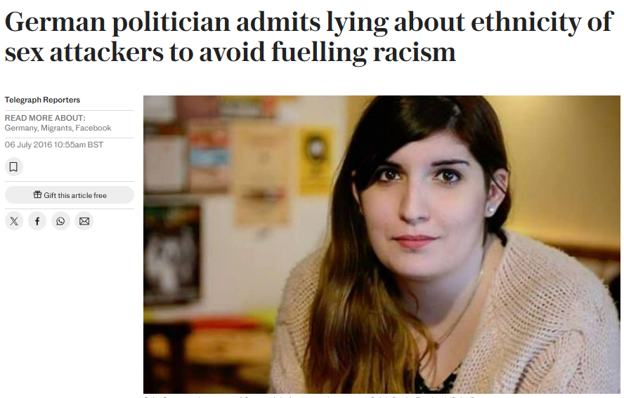 Basil the Great (@basil_tgmd) on Twitter photo A German left wing politician claimed her own attackers were White Native Germans instead of admitting they were migrants
The worst case of suicidal empathy I can ever remember. A German left wing politician claimed her own attackers were White Native Germans instead of admitting they were migrants
The worst case of suicidal empathy I can ever remember.