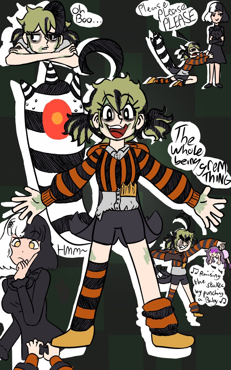 Scuse Me, Sorry to barg in! 
Beetlejuce Gigi (maybe specfically the musical version) 
#rkggk