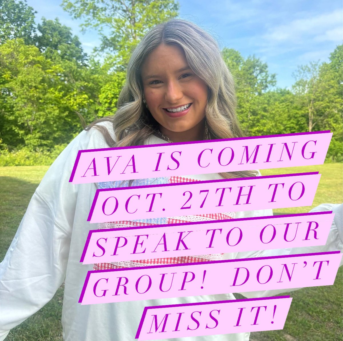 Don’t forget about our special meeting on Monday, October 27th! We can’t wait to see Ava.  <a href="/AtcGreenup/">Greenup ATC</a>