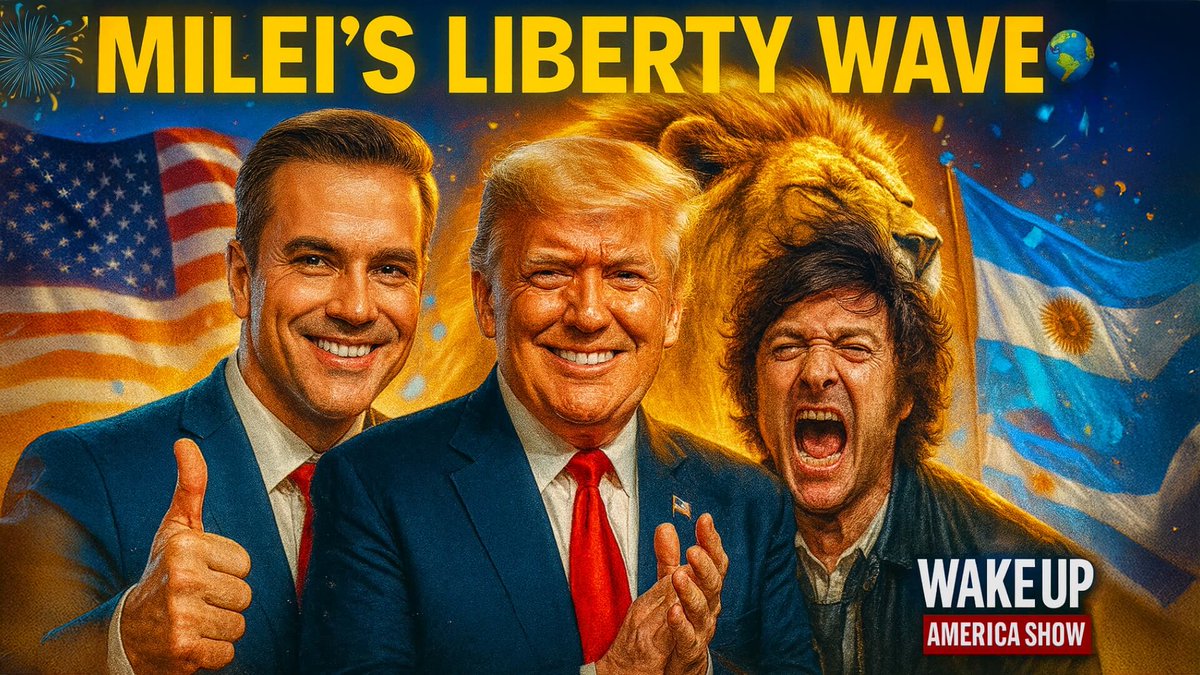 AP4Liberty's tweet image. 🚨 FREEDOM GOES GLOBAL! 🇦🇷⚡️

Argentina’s La Libertad Avanza just won BIG — Javier Milei’s libertarian revolution is roaring across the world 🌎💥

Tomorrow on the Wake Up America Show:

🇦🇷 The Liberty Wave: What Milei’s victory means for the U.S., the dollar, and the global…