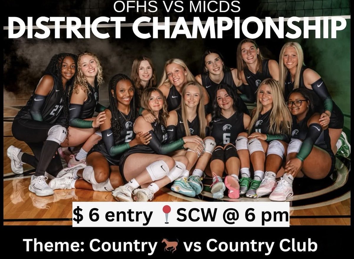 You know what time it is‼️District title on the line! 🏐🦅 
BE THERE 😈

📍St. Charles West 
vs MICDS