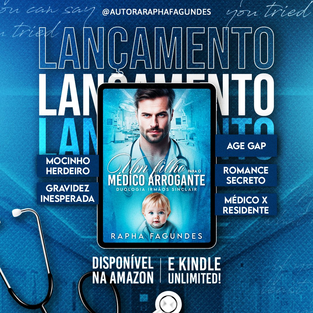 🩺 Ele é o cirurgião mais temido do hospital.
💋 Ela, a residente brilhante que o desafiou.
💔 Um amor proibido.
👶 Um segredo impossível de esconder e um reencontro que muda tudo.

🔗a.co/d/fkSUr3J

🔥 Lançamento disponível na Amazon e Kindle Unlimited.