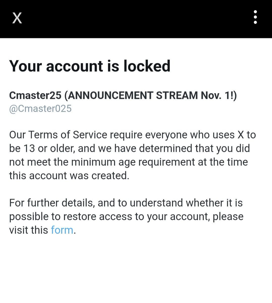 I didn't want to post this but my main account has been locked for a bullshit reason. Hopefully i can get it back ASAP, but just wanted to let you all know right away.