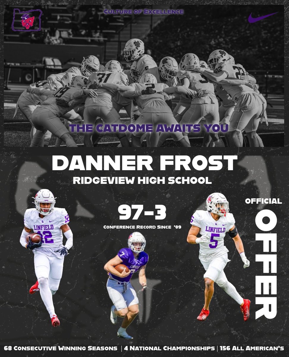 danner_frost19's tweet image. Blessed to have received my second offer from @LinfieldFB - Thanks to @coachCsmith3 for the great conversation!
@RavenRecruiting @NFFOregon