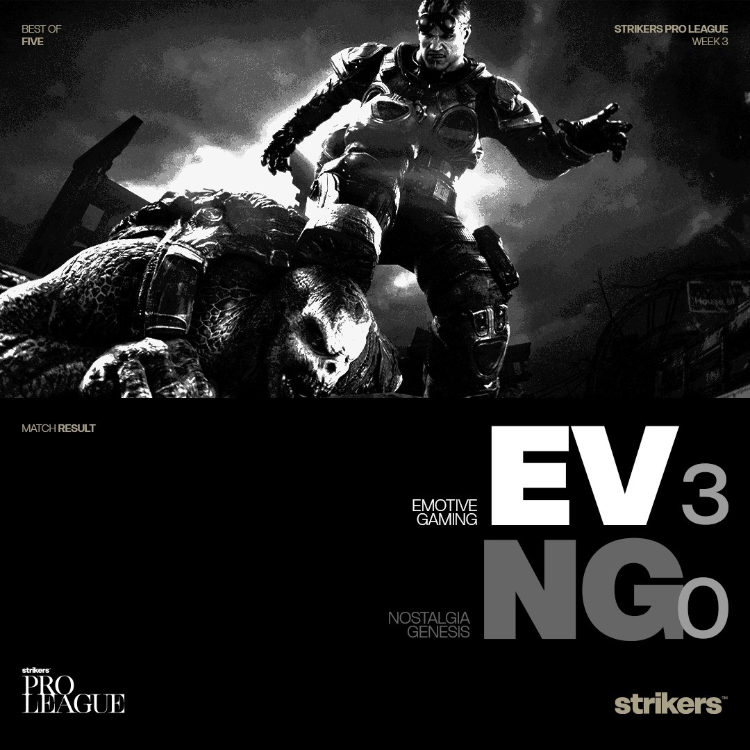 Victoria aplastante de #EV con un 3-0 frente a #NG 🏆
¡Los parceros 🇨🇴👑 siguen demostrando su nivel en #StrikersProLeague!