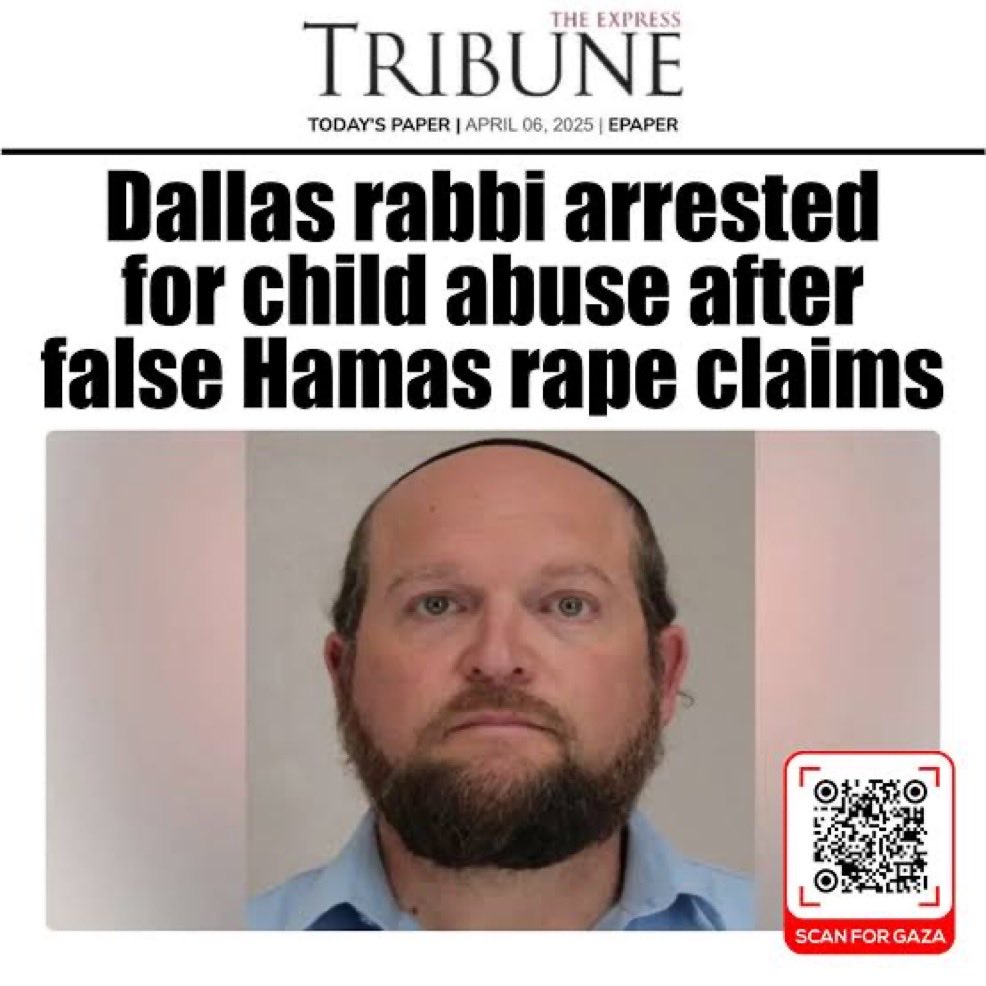 🚨 ZIONIST RABBI WHO ACCUSED HAMAS OF RAPE ARRESTED FOR ABUSING AMERICAN BOYS

Rabbi Yitzhak Sabo, a former IDF terrorist who spread lies about Gaza, came to America to molest little boys (likely learned in the IDF).

He was doing it for years.

Every accusation is a confession.