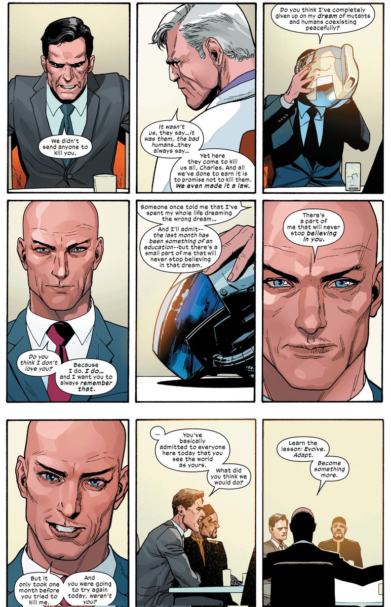 Evenadamas2's tweet image. I know many of us agree that the best thing for Xavier (and Magneto) is to step aside from the X-Men.
But for me, the best way to take advantage of Xavier isn't by sending him into space or killing him, but by giving him a political position, is where it would be best used+