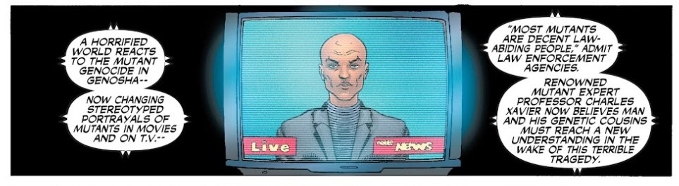 Evenadamas2's tweet image. I know many of us agree that the best thing for Xavier (and Magneto) is to step aside from the X-Men.
But for me, the best way to take advantage of Xavier isn't by sending him into space or killing him, but by giving him a political position, is where it would be best used+