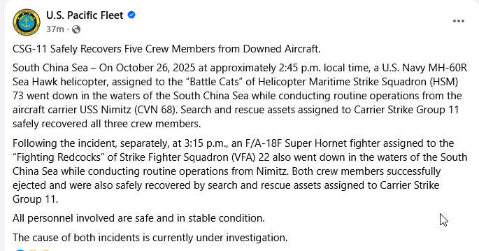 Chyno News (@chynonews) on Twitter photo <a href="/ABC/">ABC News</a> The U.S. Pacific Fleet provided an update on the situation. <a href="/ABC/">ABC News</a> The U.S. Pacific Fleet provided an update on the situation.