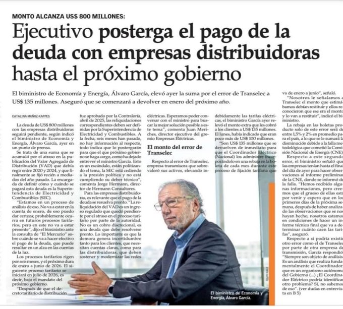 Francisca Vega (@franciscavw1) on Twitter photo Gobierno del Presidente Boric deja pago de la deuda con empresas distribuidoras hasta el próximo gobierno. Monto alcanza US$800 millones. ¿Quién te pagará el incremento del IPC y de la UF? Nadie. "Confórmate", les falta decir. ¿Pedir disculpas? Jamás. Gobierno del Presidente Boric deja pago de la deuda con empresas distribuidoras hasta el próximo gobierno. Monto alcanza US$800 millones. ¿Quién te pagará el incremento del IPC y de la UF? Nadie. "Confórmate", les falta decir. ¿Pedir disculpas? Jamás.