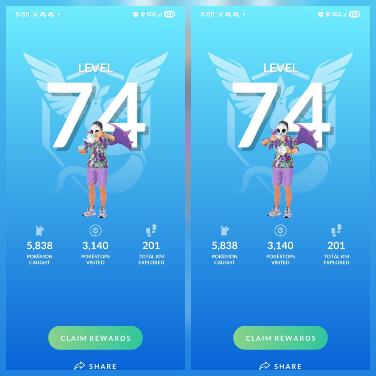 AdonisCreatus's tweet image. Just hit LVL74 in #PokemonGO!! LFG!!! 🥳🥳