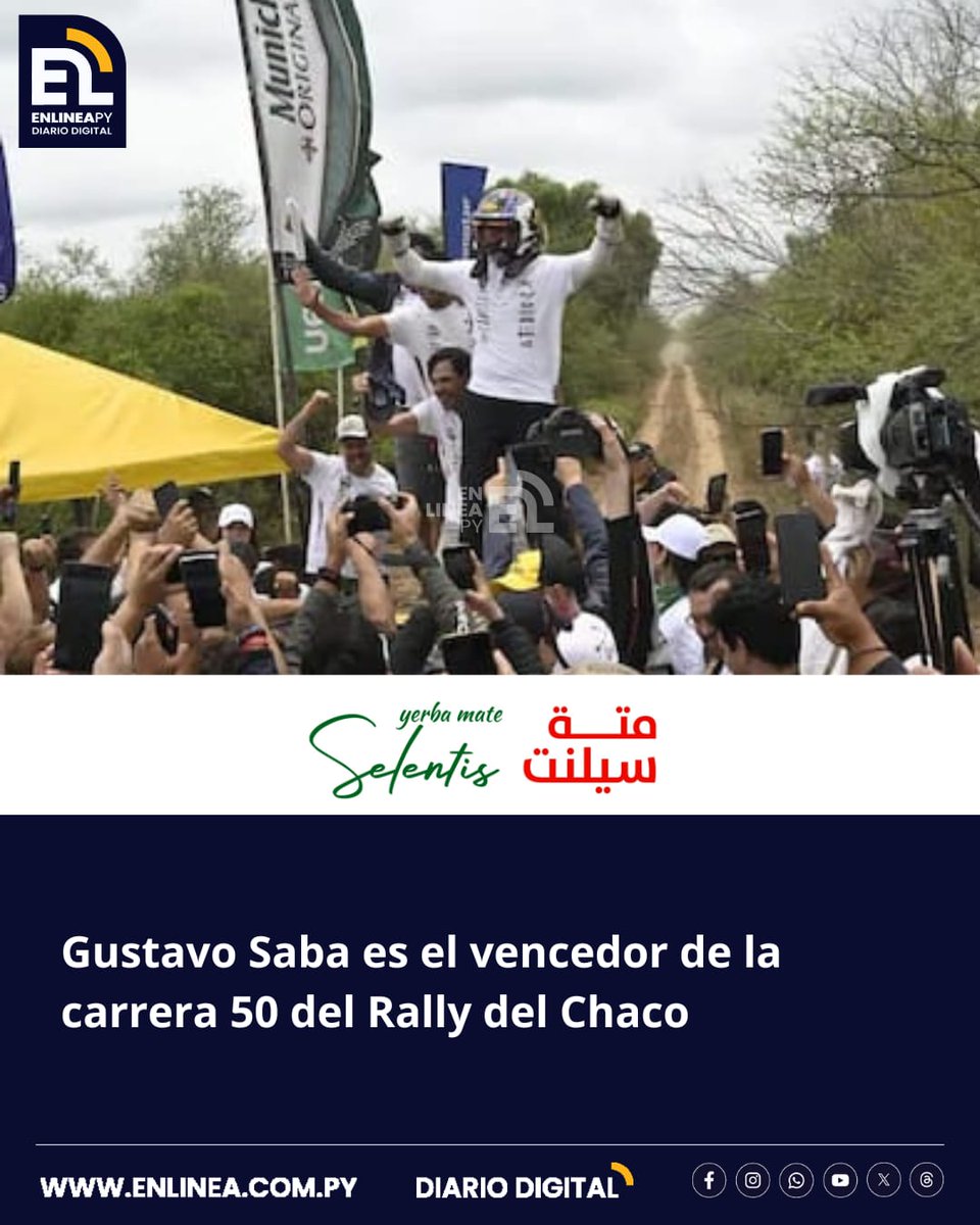 enlinea_py's tweet image. El piloto Gustavo Saba (d) y el copiloto José Díaz (i) festejan sobre el Toyota GR Yaris Rally2 la victoria en el Rally del Chaco después de finalizar la prueba especial 21 en Ruta Transchaco, Mariscal Estigarribia, Paraguay.
enlinea.com.py/gustavo-saba-e…