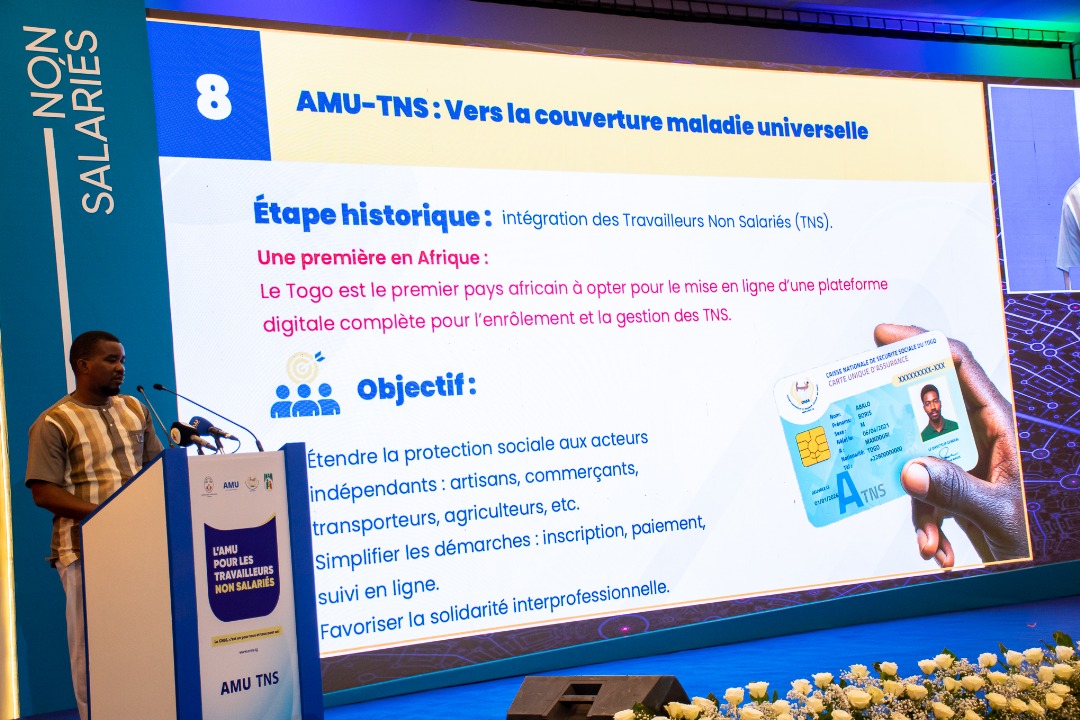 Je me réjouis d’avoir pris part, en tant que présentatrice, au lancement de l’Assurance Maladie Universelle des Travailleurs Non-Salariés, AMU-TNS, initiée par la CNSS. Cette étape décisive marque une avancée dans la politique sociale du Togo,un accès équitable aux soins de santé