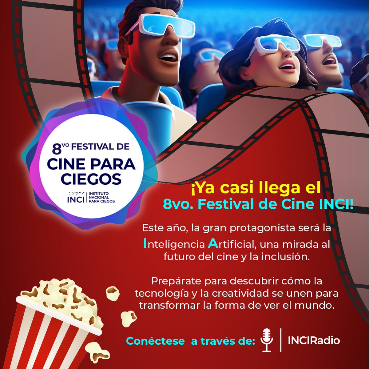 INCI_RADIO's tweet photo. ¡Luces, micrófonos… 🎙️ y acción sonora!
El Festival de Cine para Ciegos arranca 🎬
Conéctate a INCI Radio y descubre cómo suena el cine cuando se escucha con el corazón. 💛 https://t.co/KFImb5IET2