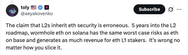 🔴COINTELGRAPH: "Il co-fondatore di Solana Anatoly Yakovenko mette in dubbio la sicurezza degli L2 su Ethereum: 'È errato!'"