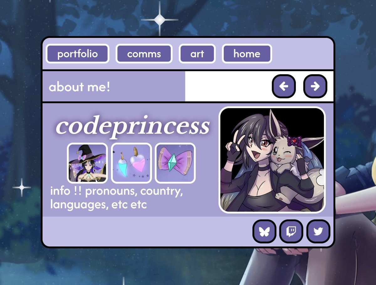 kikuchism_'s tweet image. finished my first carrd trade with @codevprincess 🥳🤎
#VGen