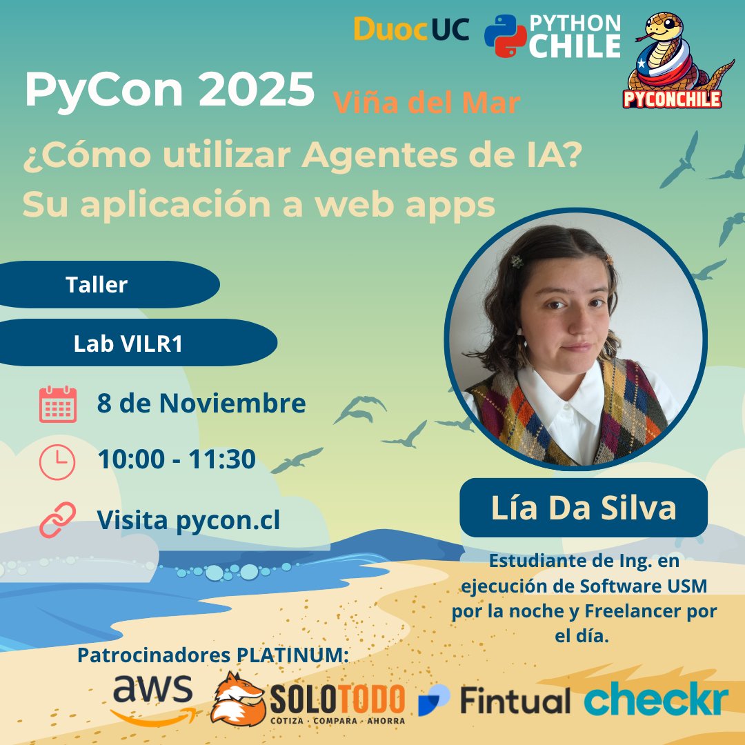 pythonchiledev's tweet image. Lía Da Silva nos enseñará a aplicar IA en proyectos reales, incluyendo uno sobre flora nativa chilena 🌿🇨🇱
📅 Sábado 8/11 | 🕙10:00 – 11:30 | DUOC UC
Nivel: Principiante | Categoría: Web
🚀 ¡Aprende a controlar y entender mejor lo que hacen los LLMs!
#PyConChile2025 #PythonChile
