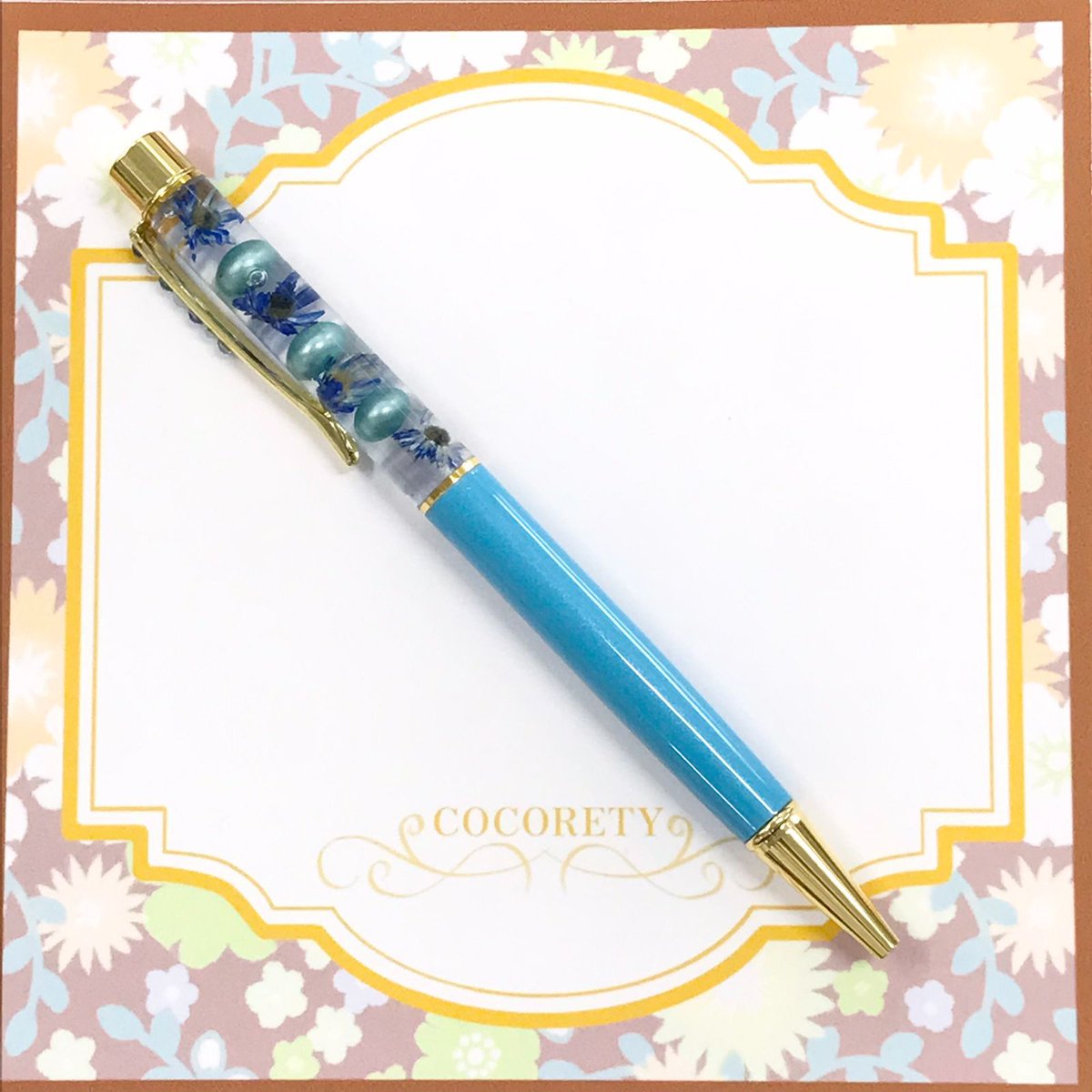 オリジナル手染めビーズ使用♪ネイビーブルーのインドネシアビーズのボールペン❤ ろぺるん on X