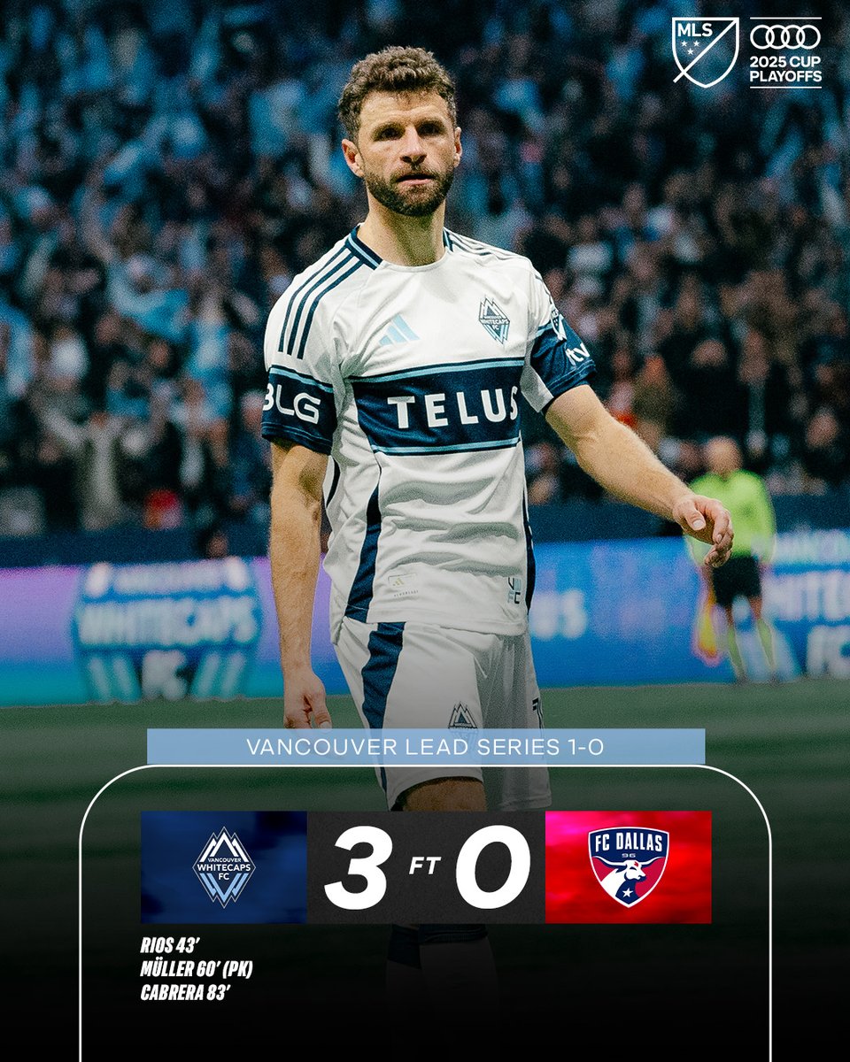MLS's tweet image. Vancouver take care of business at home in Game One. 🤝

@WhitecapsFC // Audi MLS Cup Playoffs