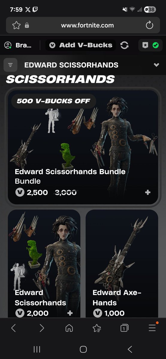 Anyone that plays fortnite wanna gift me this bundle please epic username Braverbobcat286