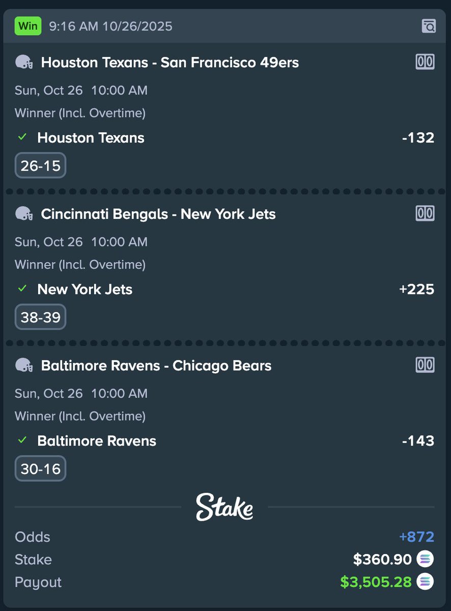 greedystream's tweet image. Count it.

#nflbetting #Texans #Jets #Ravens