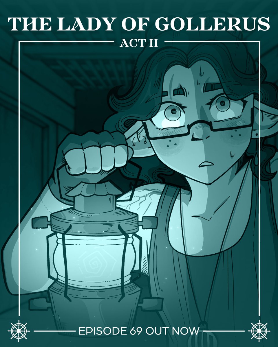 A new episode came out today!!! Slightly spooky to celebrate the season 💛🏴‍☠️ Happy TLoG Day!

Available now on your webcomic-hosting platform of choice: ladyofgollerus.carrd.co