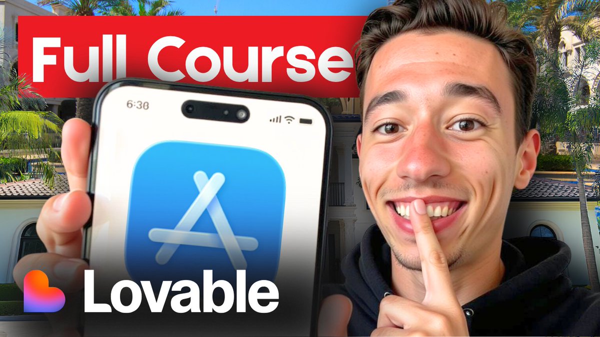 NoCodeProCode's tweet image. I Built an iOS + Android App in @lovable_dev - Full 6h Course - youtu.be/psXcUpN2Qc4